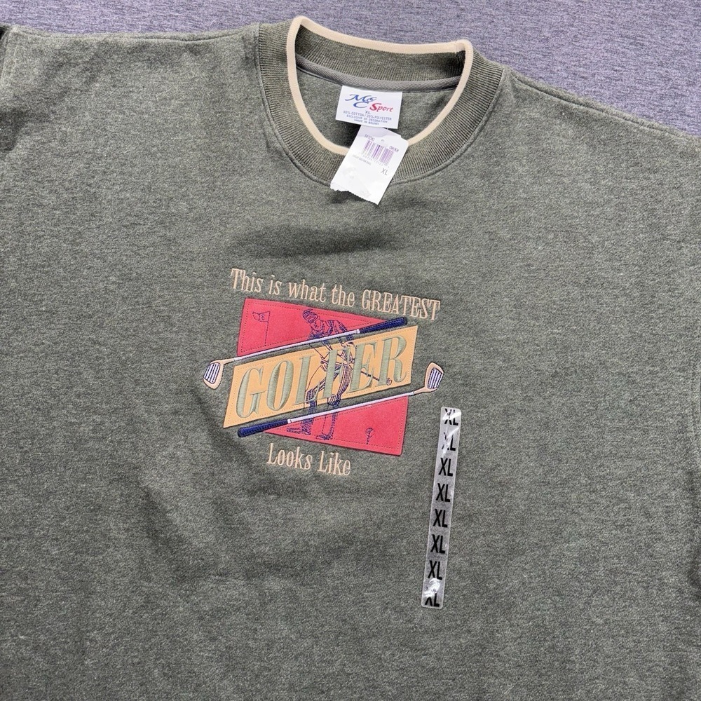 VTG Greatest Golfer Sweatshirt Mens XL‎ Crewneck Dark Green Golf Grandpa NEW